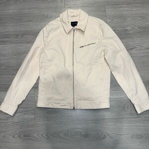 New Express men’s Cream Zip Bomber Jacket in   SIZE S